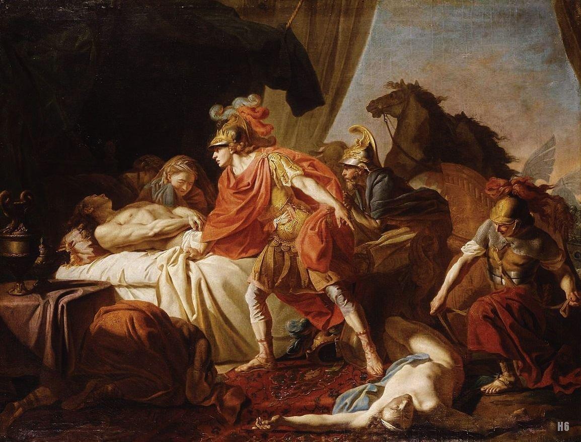 Aquiles lamenta la muerte de Patroclo, por Gavin Hamilton