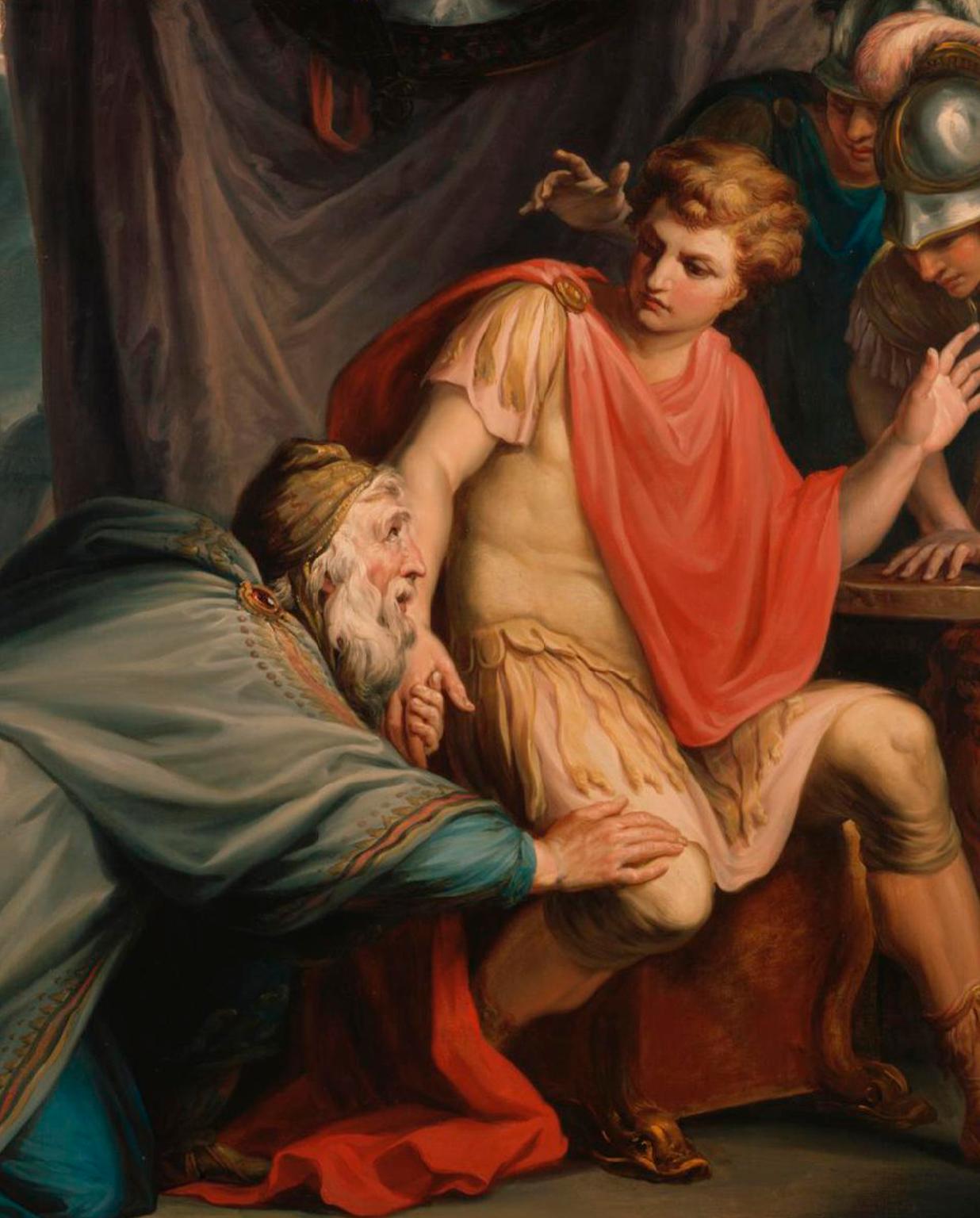 Aquiles buscado por Príamo por el cuerpo de su hijo Héctor por Giovanni Battista Cipriani